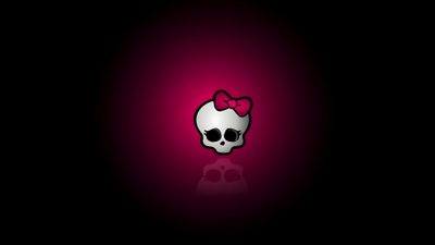 a skull with a bow on it's head is lit up in the dark Monster High Halloween Monster High Chromebook, Iphone Computer, Chromebook Laptop, Monster High 4k, black