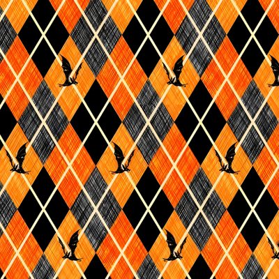 an orange and black checkered pattern with birds on it Owl Argyle - Retro Halloween Orange Halloween Argyle Preppy Spiders, Halloween Bats Plaid Pattern, Orange Argyle Background, chocolate