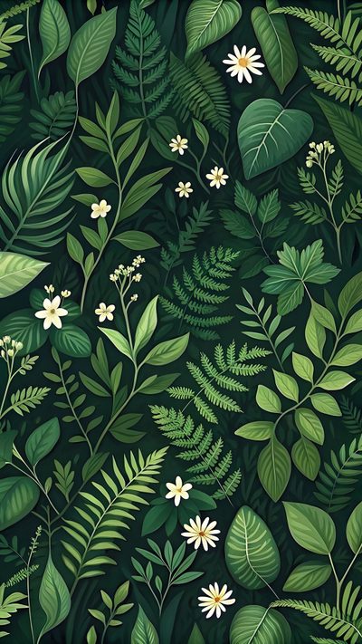 a green background with white flowers and leaves Halloween Plant Green Leaf, Next, Witchy, Plant, Leaf Background, Pretty Plants, dark slate gray