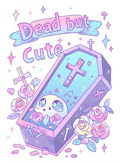 Kawaii Graveyard, Pastel Goth Art Wallpaper, Pastel Goth Aesthetic Art, Spooky Cute Pastel Goth, Pastel Goth Poster, Zombie Kitty Kawaii, Creepy Cute Pastel Goth Gifts, Pastel Goth Cartoon, Pastel Goth Chibi Cute Halloween Coffin Kawaii Graveyard, Pastel Goth Art, Pastel Goth Aesthetic Art, snow