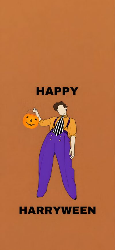 a person holding a pumpkin with the words happy halloween Harry Styles Happy Halloween Iphone Harry Styles Pumpkin Painting, Pumpkin Carving Ideas Harry Styles, One Direction Halloween, peru