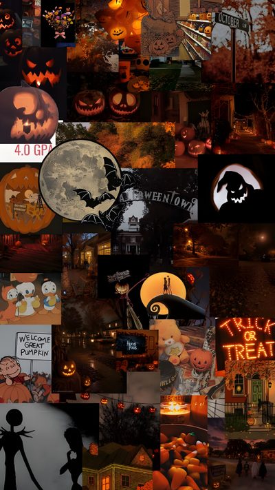 a collage of halloween images with pumpkins and bats Show Me Halloween Halloween Aesthetic, Halloween, Halloween Iphone, black