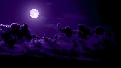 the full moon is shining brightly in the night sky with clouds and dark purple hues Purple Halloween 4k Estetika, Black And Purple, Purple Aesthetic Background, Dark Purple Background,