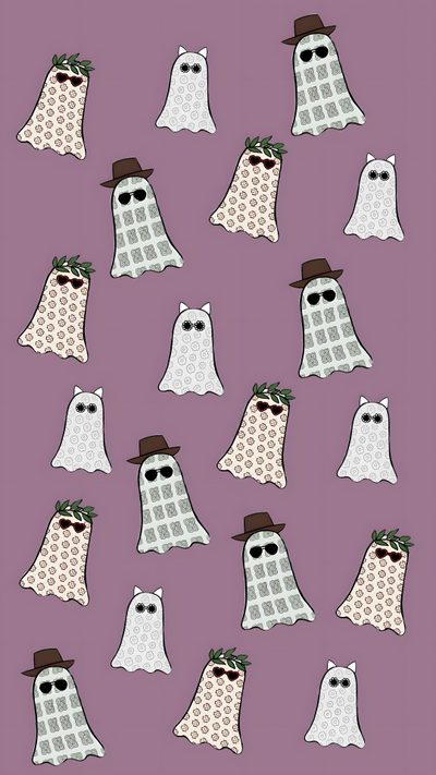 a group of ghost with hats and glasses on their heads, all in different colors Taylor Swift Halloween Taylor Swift Fall Iphone, Anti Hero Ghost, Anti Hero Ghost Drawing, gray