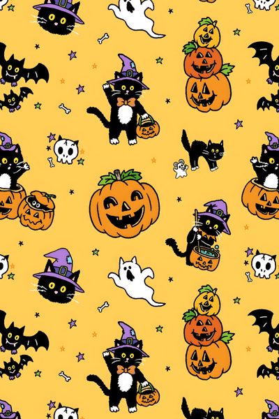 Halloween Images, Halloween Wallpaper, Halloween Art, Spooky Halloween, Cute Pattern, Halloween, Pattern Halloween Cats Bats Owls Spiders Sm Halloween Images, Halloween, Halloween Art, Spooky Halloween, sandy brown