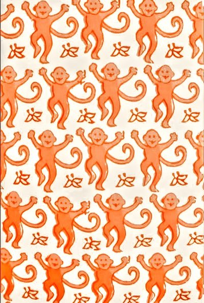 an orange monkey pattern on white paper with chinese characters in the middle and bottom corner Roller Rabbit Halloween Iphone Preppy, Pumpkin, Rabbit, Pig, Halloween Backgrounds, Halloween Cute, wheat