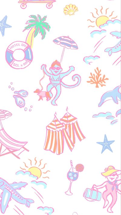 an image of a colorful pattern with animals and circus tents on it's side Roller Rabbit Halloween Cute Preppy For Iphone, Roller Rabbit Monkeys, Roller Rabbit Clipart, white