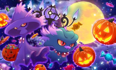 an image of halloween cats and pumpkins in the sky Pokemon Halloween Desktop Halloween Iphone, Pikachu, Halloween, Halloween Desktop, Pokemon Photo, dim gray