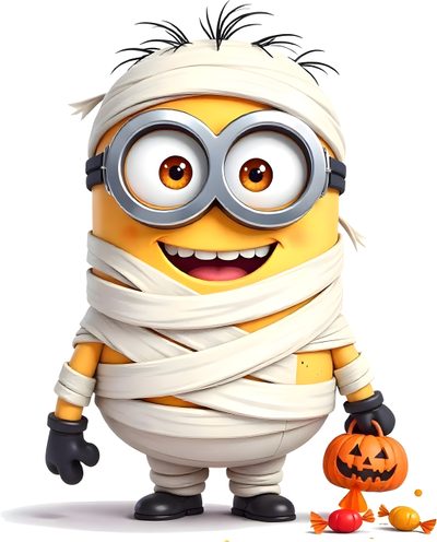 a cartoon minion dressed up as a halloween costume Minions Halloween Minions Halloween, Minion Door, Despicable Me Halloween, Vampire Minion, ivory