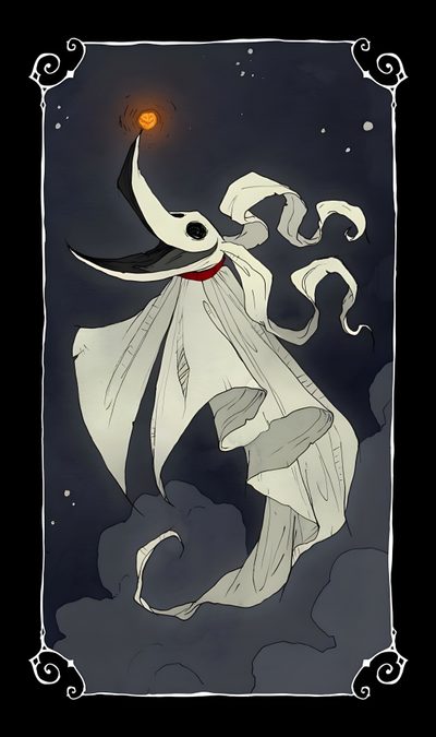 a drawing of a woman flying through the air with a light on her head and arms Zero Halloween The Nightmare Before Christmas, Zero Nightmare Before Christmas, Nightmare Before Christmas Drawings, dark slate gray