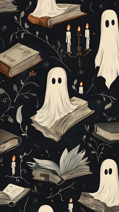 Spooky Iphone Wallpaper Aesthetic, Vintage Ghosts, Pattern Cute Wallpaper, Cute Spooky Phone Wallpaper, Books Ipad Wallpaper, Kindle Inserts Printable Free Dark, Halloween Home Screen Wallpaper, Ghost Book, Wallpaper Halloween Aesthetic Spooky Halloween Ghost Spooky Iphone Aesthetic, Vintage Ghosts, Pattern Cute, Cute Spooky Phone, black
