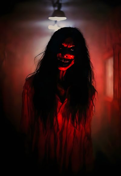 a creepy looking woman with red light coming from her eyes and hair in the dark Halloween Kali 2 Horror Photos, Gost Photo Real, Haha Photos, D Letter Cute, Scary Photos, Scary Faces, black