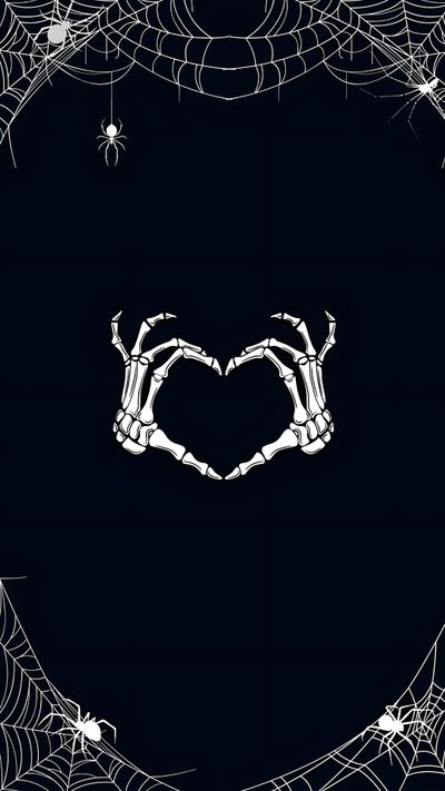 two hands in the shape of a heart with spider webs around it Cute Halloween Heart Gothic Heart, Heart, Halloween, Backgrounds, black