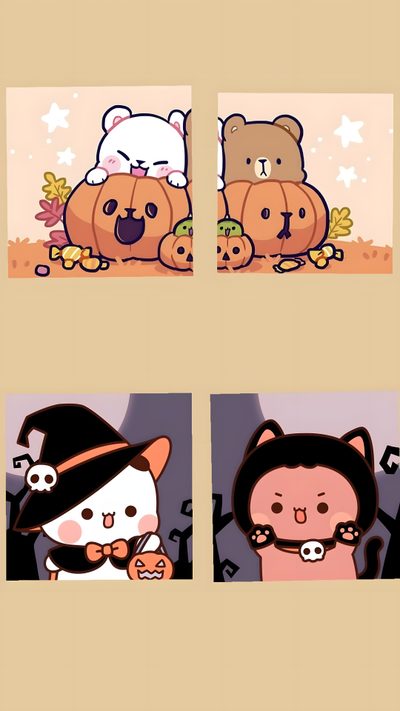 three pictures of cats and pumpkins with caption that says,'i love you so much ' Matching Halloween For Besties Halloween Bff, Halloween Duo, Cute Halloween Bff, burlywood