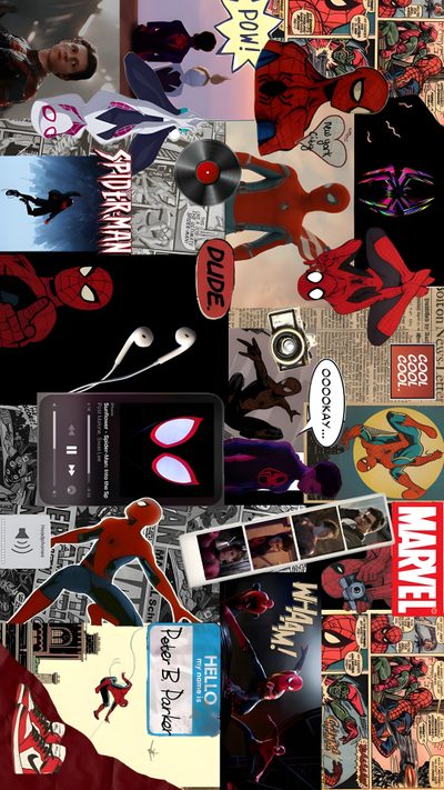 the spider - man collage has been created with images from movies and tvs Halloween Spiderman Pc Lock Screen, Spiderman Ultrawide, Desktop 4k Spiderman, dark olive green