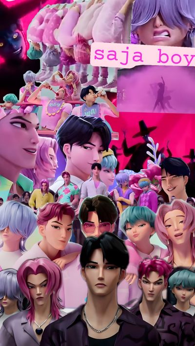 an image of some people with different hair colors and hairstyles in front of a pink background Saja Boys Halloween Lily, Boy Or Girl, gray