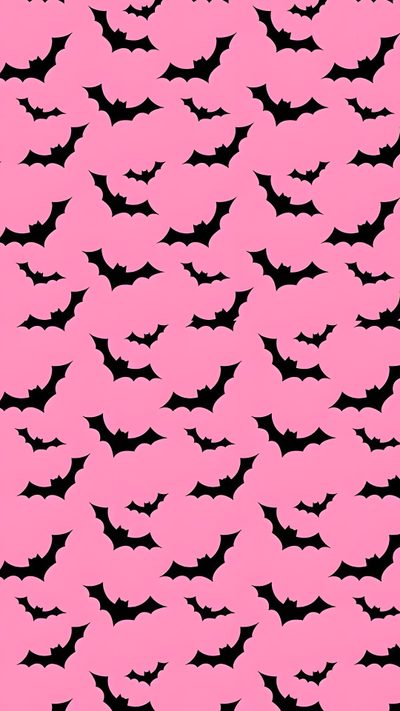 a pink and black background with bats in the shape of heart shaped shapes on it Pink Pastel Halloween Bats Phone Art, Diy Wrapping Paper, Phone Backgrounds,