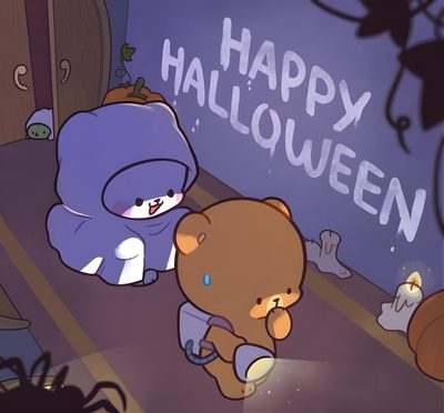 there is a teddy bear that is standing next to a stuffed animal in the room Milk And Mocha Halloween Milk And Mocha Thanksgiving, Mocha And Milk Bear Matching Pfp Halloween, Milk And Mocha Matching Icons Halloween, dim gray