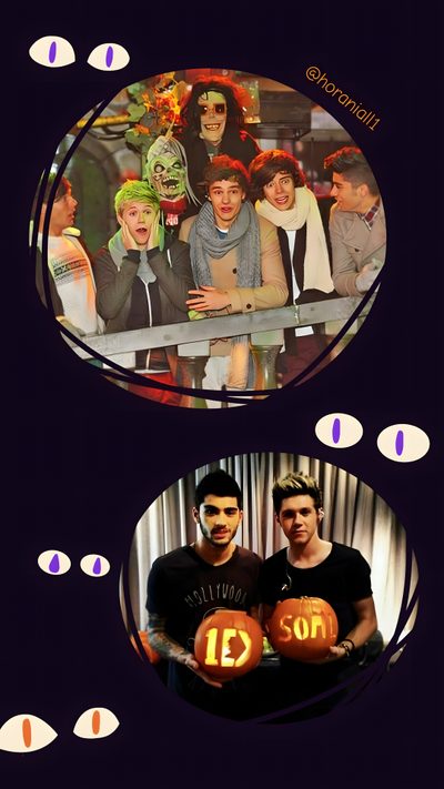 two men holding pumpkins in front of them with words above them that spell out the word halloween One Direction Halloween One Direction Pumpkin Carving Ideas, One Direction Masks, Halloween, black