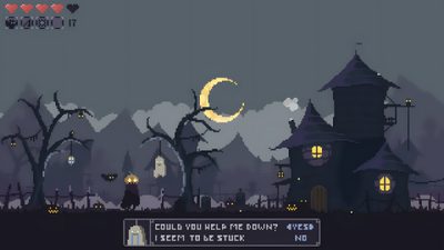 an old - school computer game with a creepy castle and spooky trees in the background Halloween Desktop Gif Halloween Gif, 8bit Art, Pixel Games, Pixel Art Games, dark slate gray
