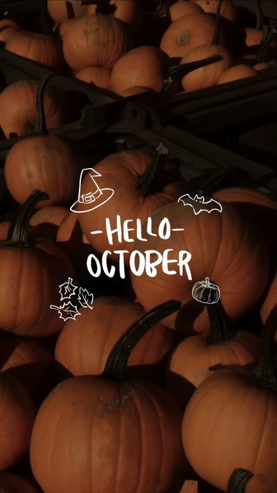 there are many pumpkins that have been placed together Halloween Hello October October Aesthetic Spooky, Halloween Hello October, Hellp October, black