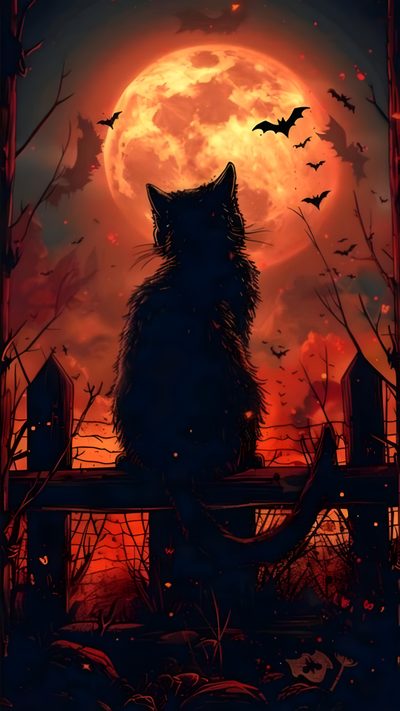 Halloween Cat Wallpaper Aesthetic, Halloween Wallpaper Halloween Wallpaper Black Cat, Creepy Black Cat Halloween Wallpaper, Halloween Wallpaper Black Cat, Spooky Cats Wallpaper, Black Cat Wallpaper Halloween, Spooky Black Cat Wallpaper, Black Cat Halloween Phone Wallpaper, Halloween Cat Wallpaper Ideas Halloween Fiery Felines-black Custom Halloween Cat Aesthetic, Halloween Halloween Black Cat, Creepy Black Cat Halloween,