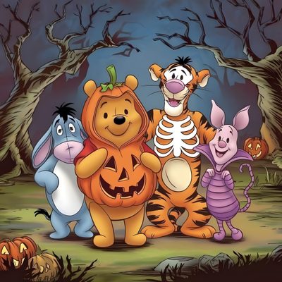 winnie the pooh and friends halloween scene Disney Halloween Winnie The Pooh Winnie The Pooh Halloween, Disney Halloween, Halloween Images, dim gray