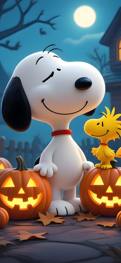 a cartoon dog standing next to a pumpkin Cute Halloween Snoopy Scary Photos, Cute For Android, Snoopy Images, Snoopy, dim gray