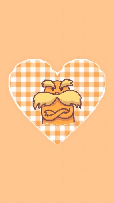 an orange and white checkered heart shaped sticker with a dog's face on it Preppy Lorax Halloween Spongebob Pics, Happy, Orange, Preppy Lorax Phone, Lorax Phone Background, burlywood
