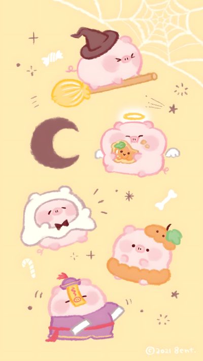 some stickers that have animals on them Halloween Pig Piggy Cute, Cute Pig Art Kawaii, Cute Pig Sticker Aesthetic, Pig Ipad, moccasin