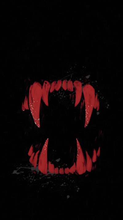 the mouth of an animal with sharp teeth and red paint on it's face Halloween Teeth Cosas Rojas, Vampire Fangs, Gothic, Schöne Hintergründe, Halloween, Red Aesthetic, black