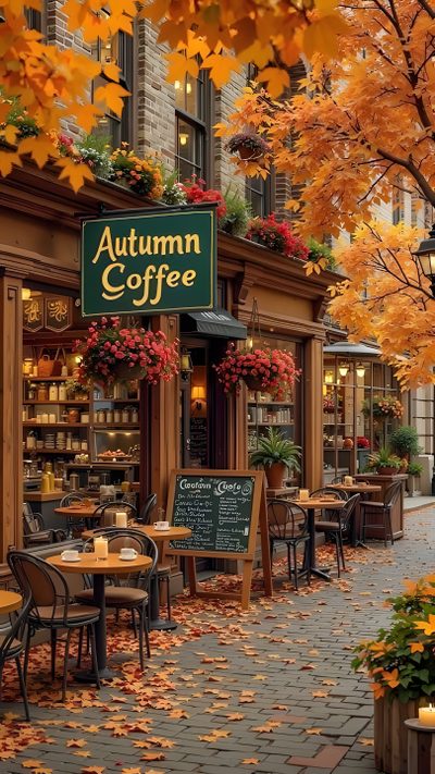 Autumn Magic, Have Inspiration, Autumn Scenes, Autumn Scenery, Autumn Beauty, Fall Pictures, Autumn Coffee, Cozy Cafe, Autumn Aesthetic Halloween Coffee Autumn Magic, Have Inspiration, Autumn Scenes, Autumn Scenery, Autumn Beauty, saddle brown