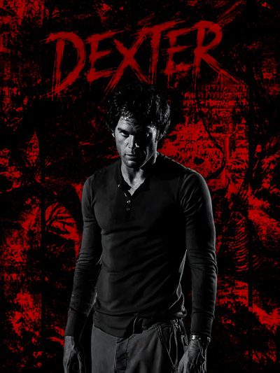 a man standing in front of a red background with the words dexter written on it Dexter Halloween Dexter Poster, Dexter, black