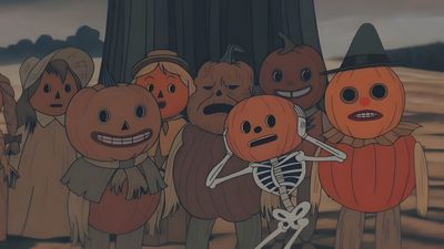 a group of pumpkins standing next to each other Retro Halloween Desktop Aesthetic Halloween Computer, Halloween Computer Aesthetic, Laptop Halloween Aesthetic, dark olive green