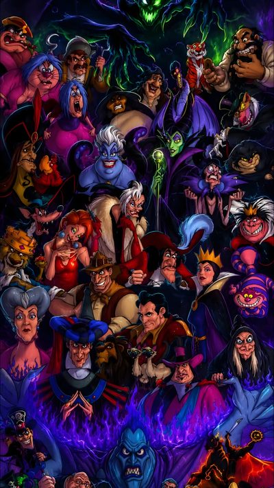 an image of many different cartoon characters in the same group, all with their names on them Halloween Villains Arte Sailor Moon, Disney Villains, Evil Disney, Disney Queens, Disney Villains Art, black