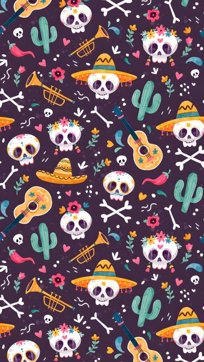 Dia De Los Muertos Phone Background, Mexico Background Wallpapers, Fondo De Pantalla Mexicano, Mexican Phone Wallpaper, Coco Sugar Skull Wallpaper, Calavera Background, Dia De Los Muertos Wallpaper, Colorful Sugar Skull Pattern Wallpaper, Catrina Wallpaper Mexican Halloween Dia De Los Muertos Phone Background, Mexico Background, Fondo De Pantalla Mexicano, dark slate gray