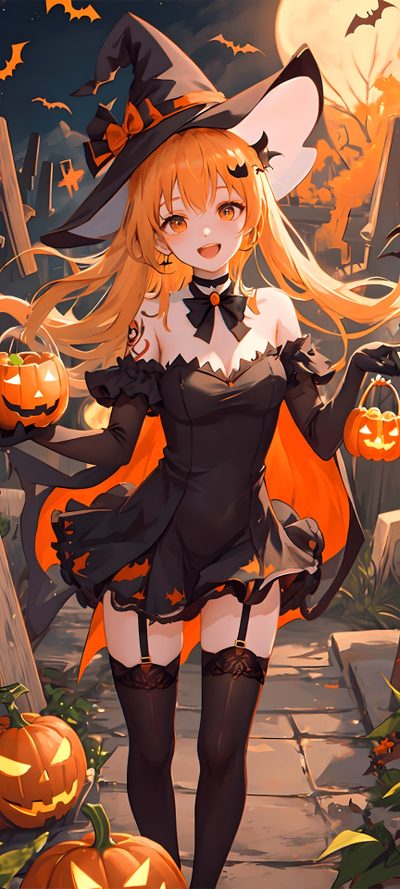 a woman dressed as a witch with pumpkins in the background Anime Halloween Anime Devil Halloween, Anime Witch, Goth, Anime Halloween, Witch Outfit, sienna