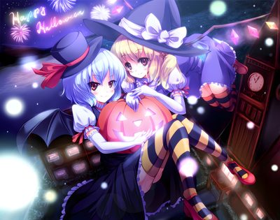 Sailor Moon Fireworks, 2880x1800 Wallpaper, Prismriver Sisters, Touhou Christmas Wallpaper, Anime Firework Scene, Touhou Wallpaper 2000s, Touhou Zombie, Happy Halloween Sailor Moon, Touhou Witch Touhou Halloween Sailor Moon Fireworks, 2880x1800, Prismriver Sisters, Touhou Christmas, dark slate blue