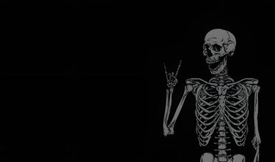 a skeleton holding a knife in the dark Halloween Skeleton Desktop Skeleton Desktop, Black And White Mc, Computer Aesthetic Black,