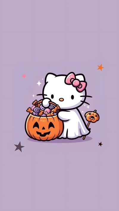 hello kitty holding a pumpkin and eating it Cute Hello Kitty Halloween Gif Halloween Hello Kitty Fall, Of Hello Kitty Halloween, Hello Kitty Pumpkin, silver