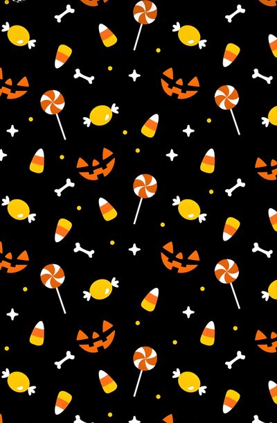 a black background with orange and white candy canes Halloween Candy Corn Cute Halloween Candy Illustration, Black Halloween Background, Diy Halloween Decor Inspiration,