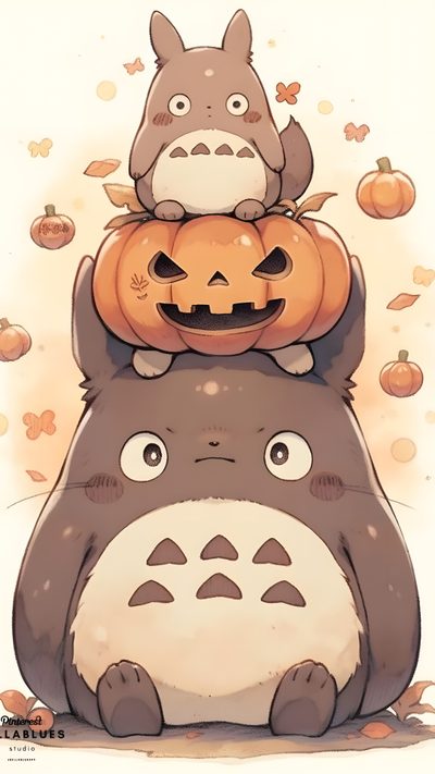 Cute Totoro Pictures, Ghibli Cartoon, My Neighbor Totoro Art Studio Ghibli, Totoro Pumpkin, Totoro Fall Wallpaper, Halloween Ghibli, Ghibli Halloween, Halloween Totoro, Cute Totoro Studio Ghibli Halloween Cute Totoro Pictures, Ghibli Cartoon, My Neighbor Totoro Art Studio Ghibli, burlywood