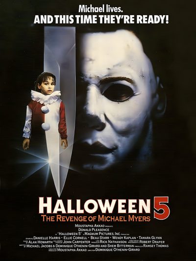 the poster for halloween 5, starring michael jackson and michael lewis as jack skellinger Halloween 5 Halloween 4 Movie Poster, Halloween 2 Movie Poster, Halloween 5 Poster, black