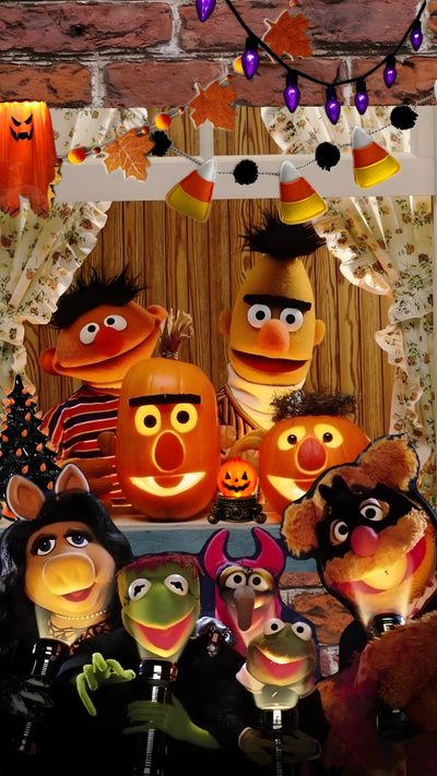 the muppets and friends are dressed up for halloween Muppets Halloween Muppets Halloween, Ernie Halloween, Kermit Halloween, Muppets Happy Halloween, saddle brown