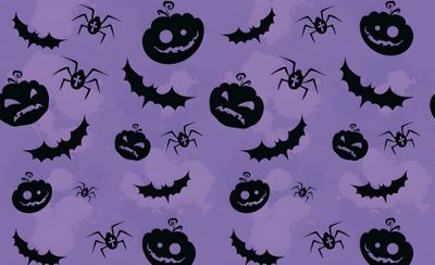 halloween pumpkins and bats on a purple background with black spiderweavers in the middle Halloween Purple Pumpkin Halloween Iphone, Cool And Funny, Halloween, Halloween Desktop, light slate gray