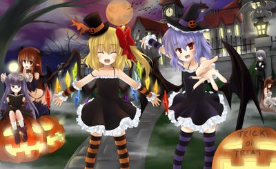 Touhou Clownpiece, Touhou Halloween, Touhou Smug, Hair Stripes, Hair Wings, Touhou Dog Girl, Book Dress, Frankenstein's Monster, Solo Pics Touhou Halloween Touhou Clownpiece, Touhou Halloween, Touhou Smug, Hair Stripes, Hair Wings, dark olive green