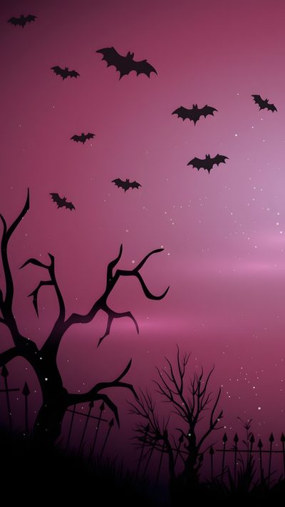 bats flying in the night sky over a graveyard Halloween Cute Bats Silhouette Goth, Halloween Sky, Halloween, Decor Shabby Chic, brown