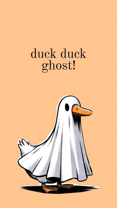 a duck with a ghost costume on it's head Halloween Goose Halloween Duck Pfp, Cute Halloween Duck, Duck Ghost Drawing, Fall Duck, burlywood