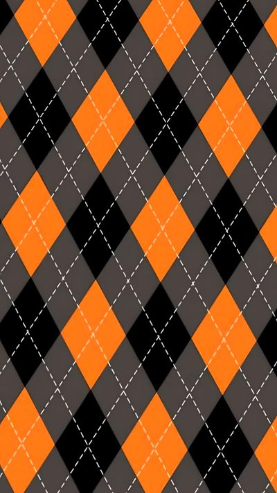 an orange and black checkered pattern Halloween Argyle Halloween Argyle, Halloween Argyle Background, Black And Orange Argyle, dark olive green