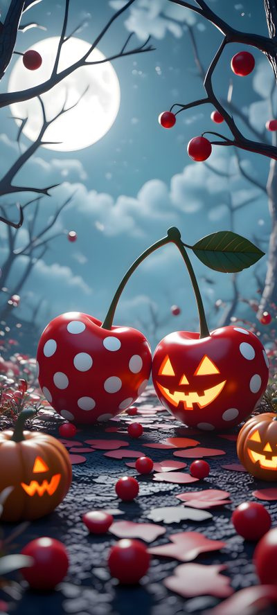 two pumpkins with faces carved to look like jack - o'- lanternes Halloween Cherry Scary Halloween, Coffee Tea Mix, Fall Background, Autumn Scenery, Halloween, slate gray